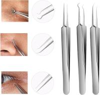 Tweezers Para Puntos Negros Extractor De Acné Herramienta Profesional De Acero Inoxidable Para Eliminar Espinillas Y Blemisiones De La Piel - details 1