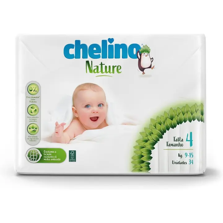 Chelino Nature CAJA AHORRO Pack 6 paquetes x 34 uds. Pañal Infantil Talla 4 (9-15 kg) - 1