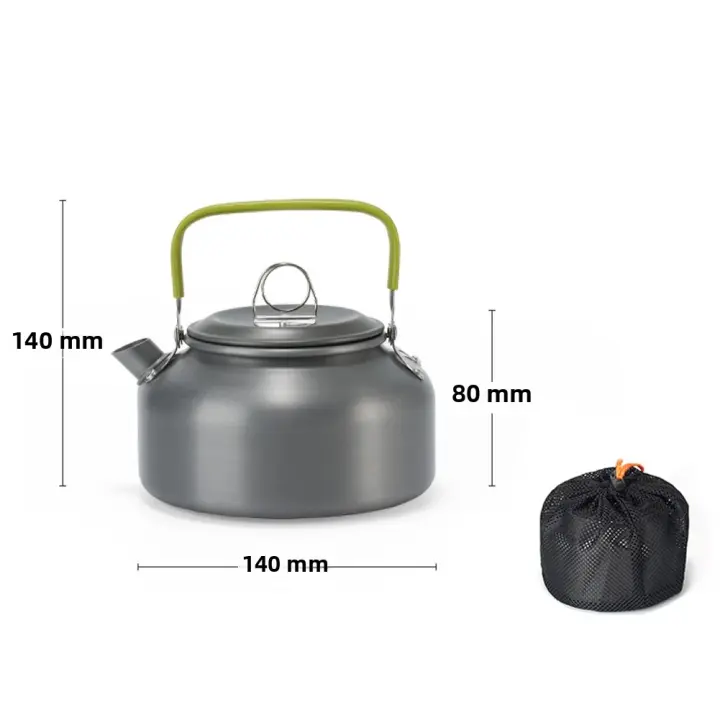 Cacerola De Camping De Aleación De Aluminio Con Manija Antideslizante Portátil Para Picnic Y Teatina Teapot - 1