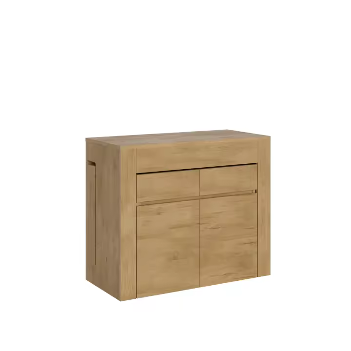 Consola extensible 90x42/302 cm Evolve Roble Nature con Banco inferior Superior - 1