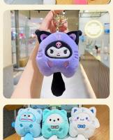 Llavero De Peluche Sanrio Kuromi Hello Kitty Melody Cinnamoroll Colgante Para Mochila Decoración De Banda De Cartón Animado Regalos Kawaii - details 10