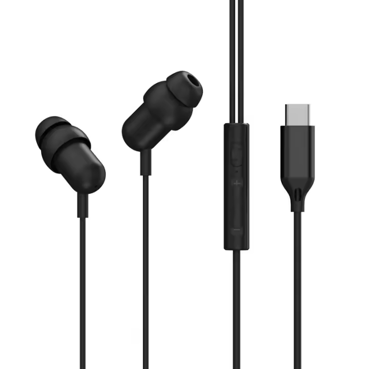 Auriculares Inalámbricos VAORLO 3.5MM AUX / Type C Con Microfone Control De Cable Para Dormir Compatible Con Samsung iPhone 15 Metal - 1