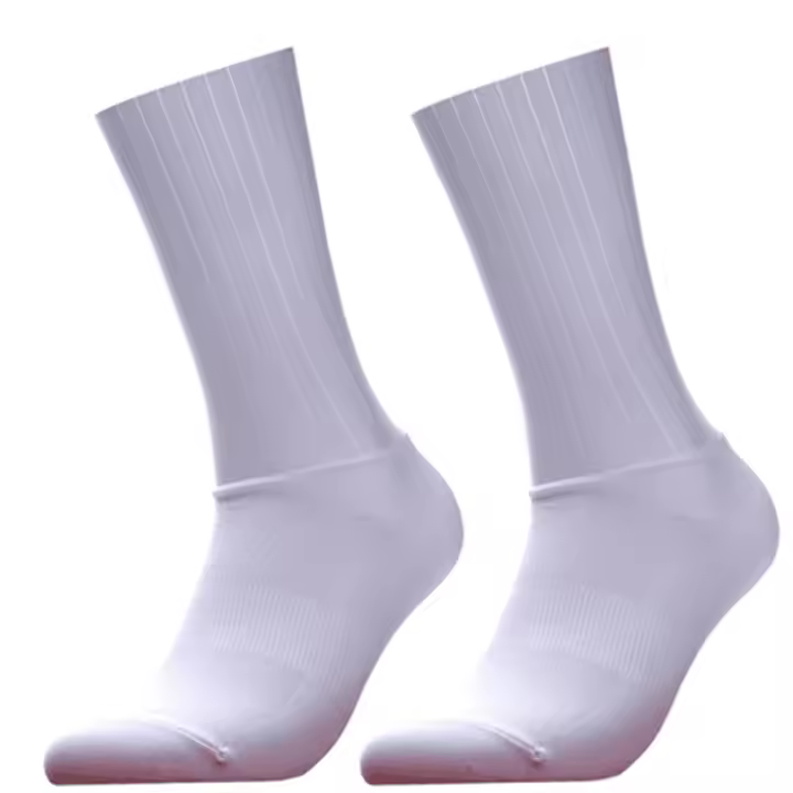 Calcetines De Ciclismo Anti Deslizantes De Silicona Para Verano Blanco Línea Deportiva Para Hombres Calcetines De Bicicleta Y Running - 1
