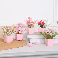 Juego De 5 Plantas Decorativas En Macetas Para Decoración De Hogar Oficina Foyer Jardín Y Courtyard Estilo Bonsái De Plástico - details 1