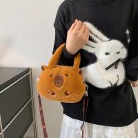 Mochila De Peluche Capybara Cartoon Regalo Banda Transversal Grande Capacidad Kawaii Tote Bag Para Mujer Bolsa De Hombro Suave - details 8