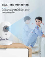 Cdycam Visión Nocturna, Control de Temperature, Audio de Dos Vías, Cámara de Seguridad para Cuida de Niños Recargable, Múltiples Receptores - details 4