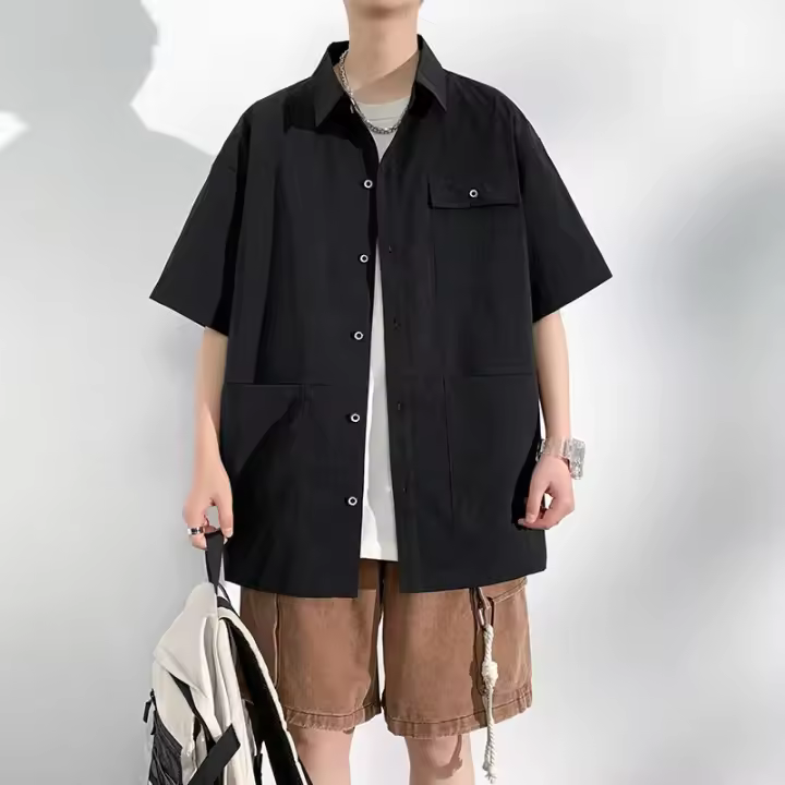 Camisa de Manga Corta para Hombre, Ropa Deportiva de Gran Tamaño 6XL 7XL 8XL 10XL, Informal y Formal, con Bolsillo Suelto, Alta Calidad - 1