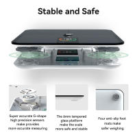 Báscula De Baño Digital Inteligente Analizador De Cuerpo Con Medición De Grasa Y BMI Escala De Peso Para Humanos Con Pantalla LCD Resistente Al Glass - details 8