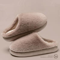 Pantuflas De Algodón Talla Grande Para Parejas Invierno Antideslizantes Con Suela Gruesa Y Cubierta De Dedos Cómodas Y Cálidas Para Hombres Y Mujeres Pantuflas De Interior Estilo Casual - details 16