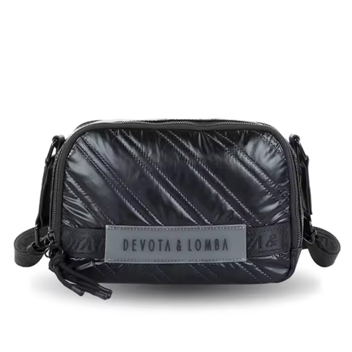 Devota & Lomba Bandolera Cuadrada de Mujer - Colección Matt - Doble Compartimento - Referencia 241111 - Bolsillo Trasero - 26x18x9cm - Efecto Acolchado - Nueva Colección 24 - - 1