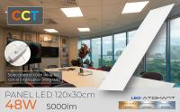 LED ATOMANT Panel LED 120x30cm, 48W, CCT (Selector de Color Blanco Cálido, Neutro y Frío), 5000 lúmenes, Driver incluido, Alta eficiencia, Bajo consumo, Fácil instalación, Luz uniforme y potente, Diseño elegante y ultrafino, Ideal para oficinas, comercios - details 0