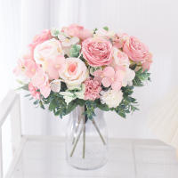 Decoraciones De Navidad Para La Casa Flores Artificiales De Seda Rosa Peonia Y Hydrangea Arreglo De Novia Para Fiesta De Boda Decoración De Mesa De Comedor Plantas Falsas Para El Hogar - details 5