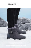Botas De Invierno Para Hombres Y Mujeres Con Punta Ancha Y Suela De Goma Botines De Nieve Con Lining De Plush Abrazadura Media Para Senderismo - details 10
