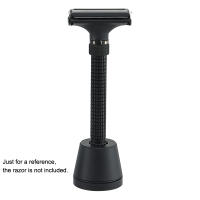 Soporte De Cuchilla De Seguridad Clásica Para Hombre Acero De Aluminio Mate Negro Accesorios De Afeitado Base De Cuchilla Doble Faja - details 2