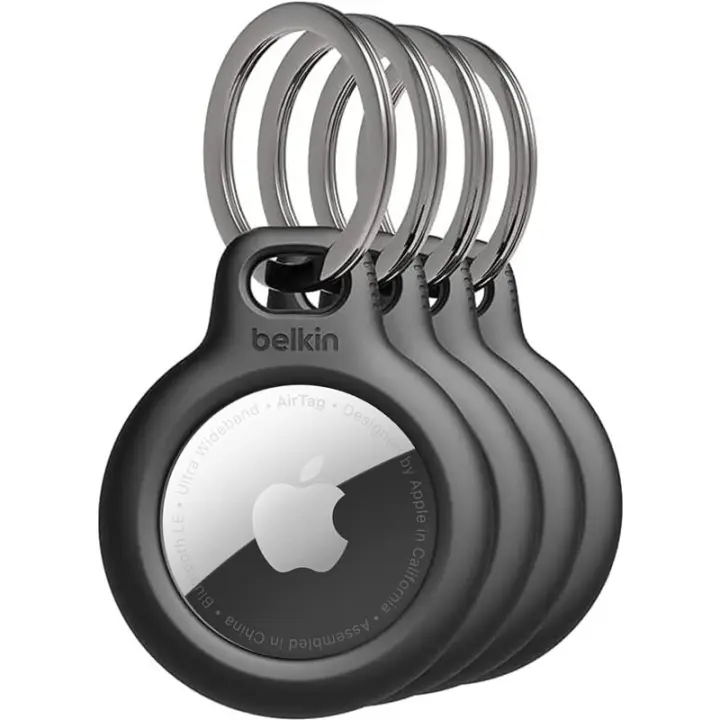 Belkin Estuche AirTag con llavero paquete de 4 Negro - 1