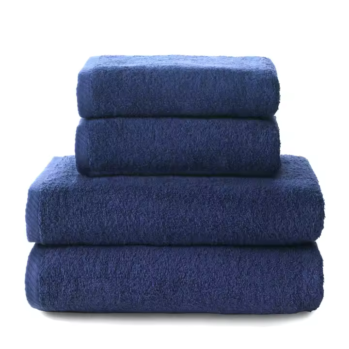 QUALITY TOWELS. Pack TOALLAS color MARINO. Fabricadas en algodón cardado de 420 grs/m2. Packs de diferentes tamaños. Muy suaves y absorbentes. - 1