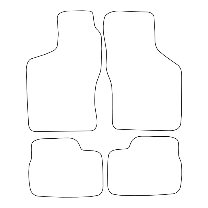 Juego de alfombrillas de terciopelo para Opel Calibra 1990-1997 - ribete rojo - 1