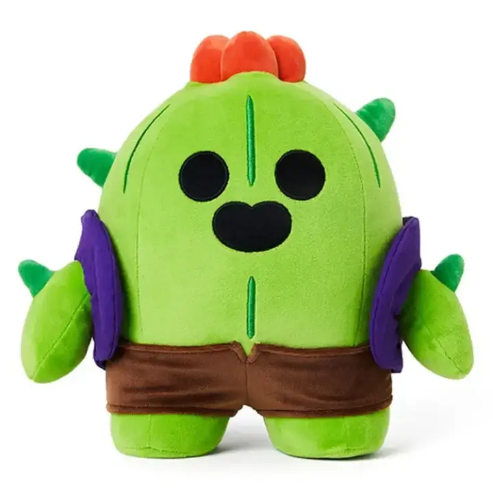 Muñeco De Peluche Brawl Spike Shelly Clot Leon Poco Stars Juguete Suave Para Niños Regalos De Cumpleaños Personajes De Videojuegos Tamaño Almohada - 1