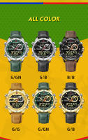 Reloj De Pulsera Deportivo De Lujo NAVIFORCE Para Hombres Cronógrafo Alarma Cuarzo Resistente Al Agua Con Display Analógico Y Digital Correa De Cuero 9163 - details 11