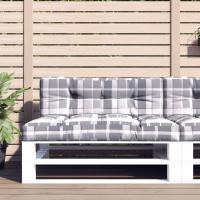 vidaXL Cojines para sofá de palets 2 unidades tela en color Crema/Negro/Rojo vino tinto y más | acolchados duraderos para sofás de jardín terraza exterior - details 5