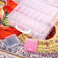 Juego De Cajas De Plástico Cuadradas Transparentes Para Bricolaje Y Pintura De Diamantes Almacenamiento De Joyería Y Rhinestones Tamaño Varía - details 1