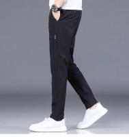Pantalones Casuales Para Hombre De Seda Helada Verano Negro Gris Delgados Negocios Casual Elasticidad Transpirables Rectos Deportivos - details 15