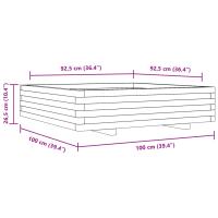 vidaXL Jardinera de madera de pino impregnada 100x100x26,5 cm - details 7