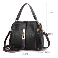 Nueva Llegada Bolso De Hombro De Cuero PU Para Mujer Color Sólido Bandolera Pequeña Monedero Con Cierre De Cremallera - details 27