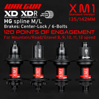 WALGUN XM1 Hub De Bicicleta De Montaña Frontal Y Trasera 32 Agujeros 6 Garra Medio Bloque QR Trough Bicicleta Hub Micro Spline Libre 11 12 Velocidades - details 1