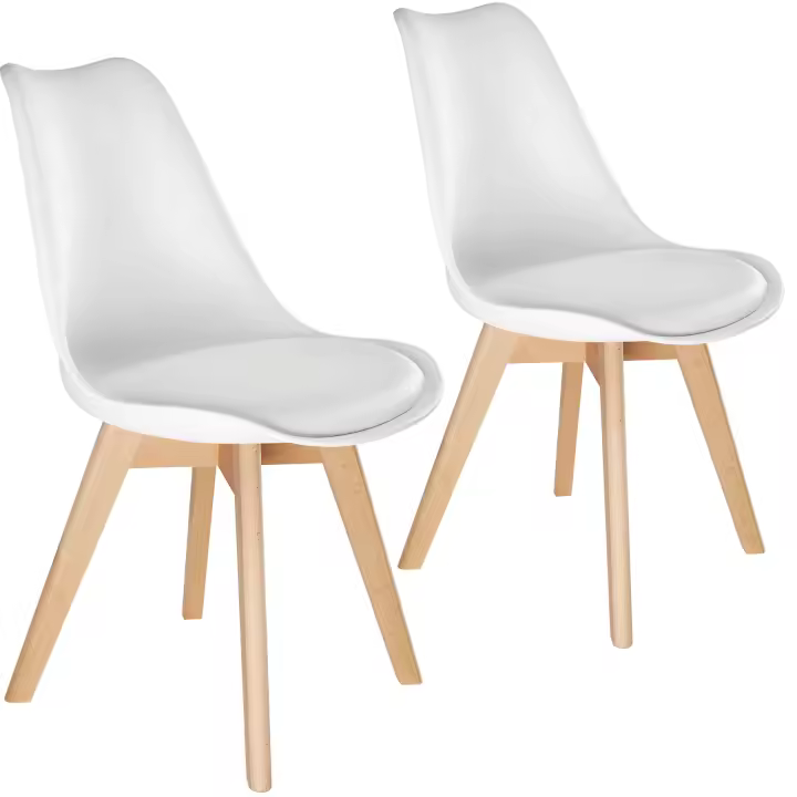 Tectake - Sillas de comedor FEDERICA, Conjunto de sillas de comedor de estilo moderno, Asiento ergonómico, Topes de fieltro en las patas para proteger el suelo, Gran estabilidad, Patas robustas, Fácil de limpiar - 1