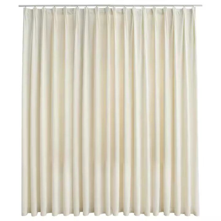 Cortina opaca con ganchos terciopelo color crema 290x245 cm - 1