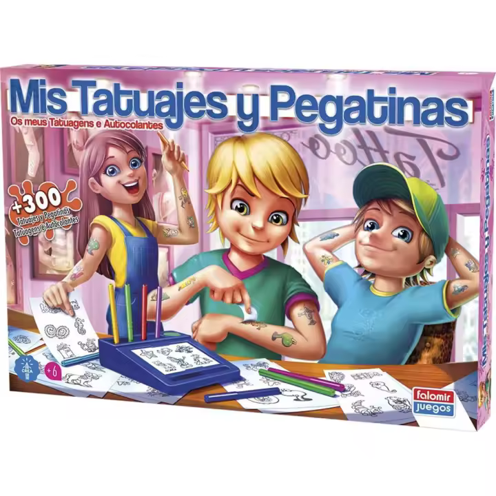 Juego Tatuajes y pegatinas 250 pegatinas y 112 tatuajes  (Falomir 2484) - 1