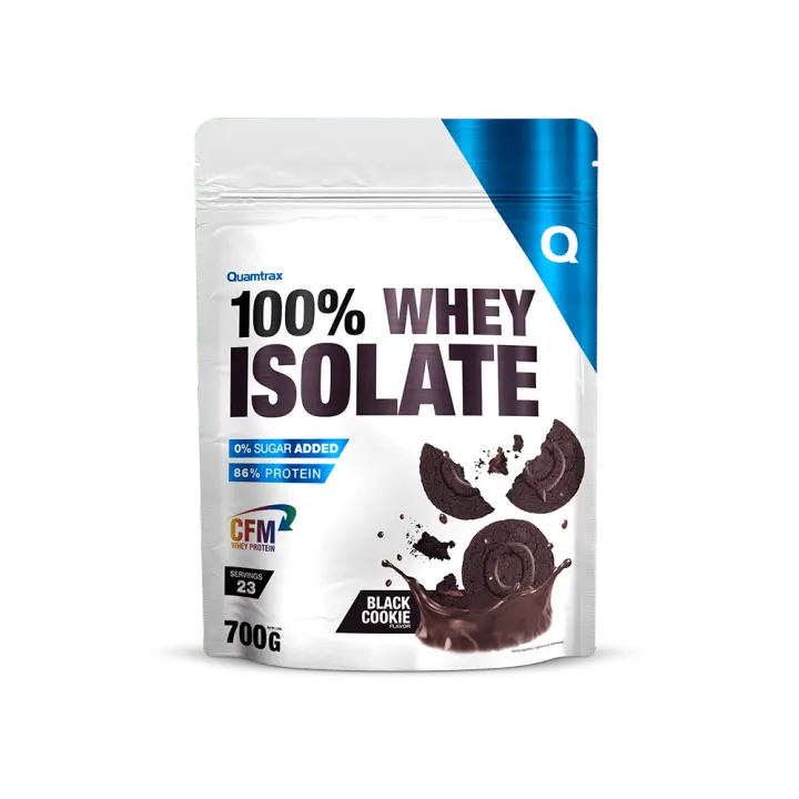 100% Whey Isolate - Proteína aislada de rapida absorción, baja en carbohidratos y grasas. Sin lactosa. QUAMTRAX Protein - 1