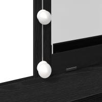 Mesa de Tocador con Espejo y Luces LED de Madera de Roble Negro - details 4