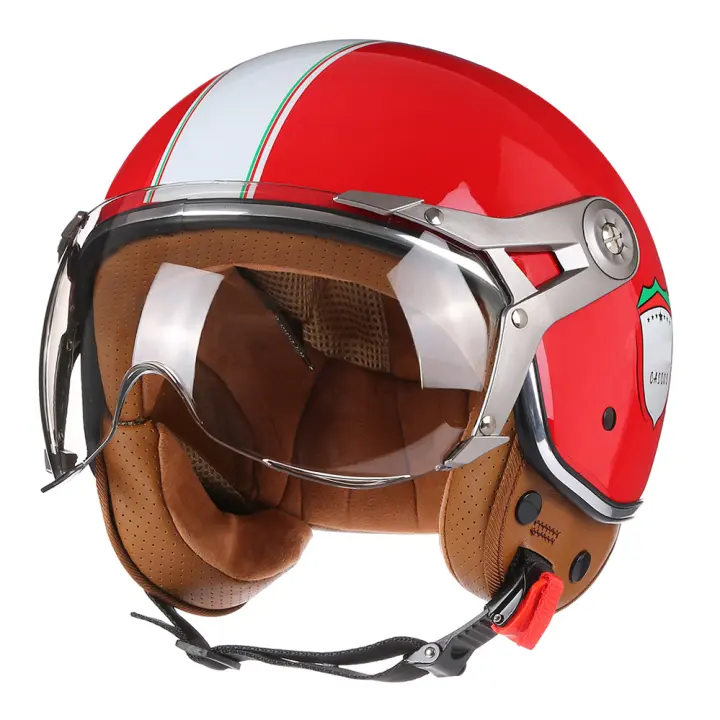 Casco De Motocicleta Vintage TT&COCASCOS Con Visera 3/4 Abierto Retro Para Scooter Y Moto Material ABS Peso 1kg Certificado Dot - 1