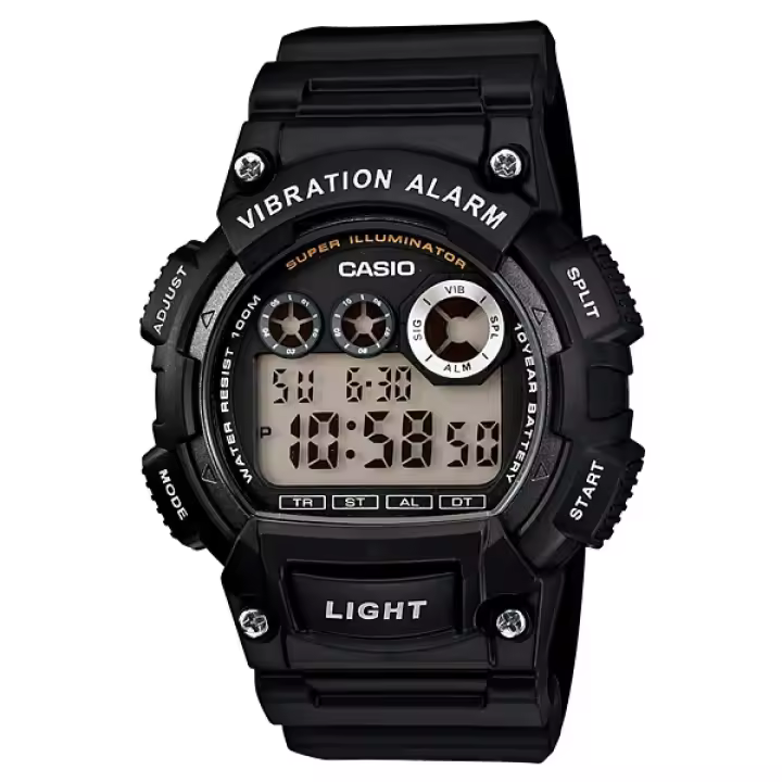 Casio W-735H-1A Reloj con Alarma de Vibración y Batería de Larga Duración - Incluye 10 Años de Autonomía - 1
