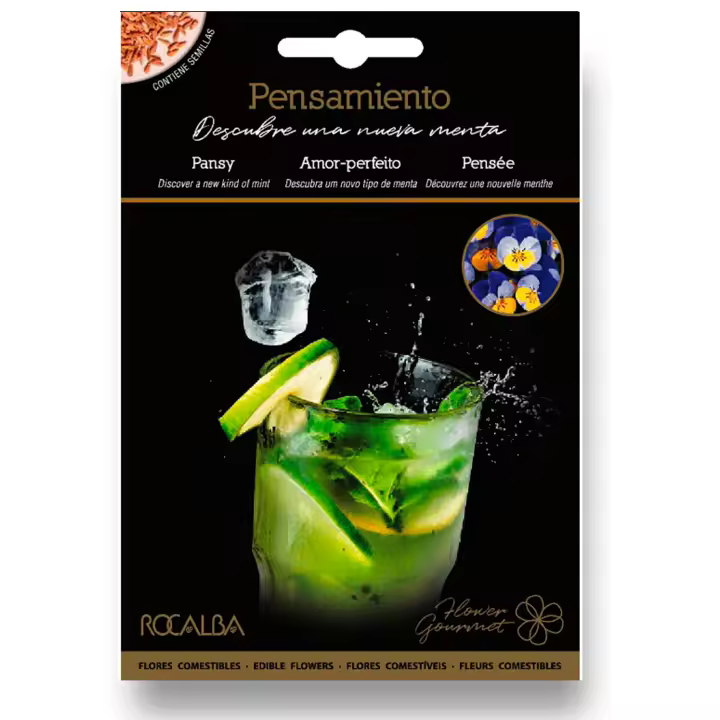 Semillas Flor Pensamiento - Sobre 0,5 GR (Sobre Grande) - Semillas Profesionales Gourmet con flores comestibles - Rocalba Semillas - 1