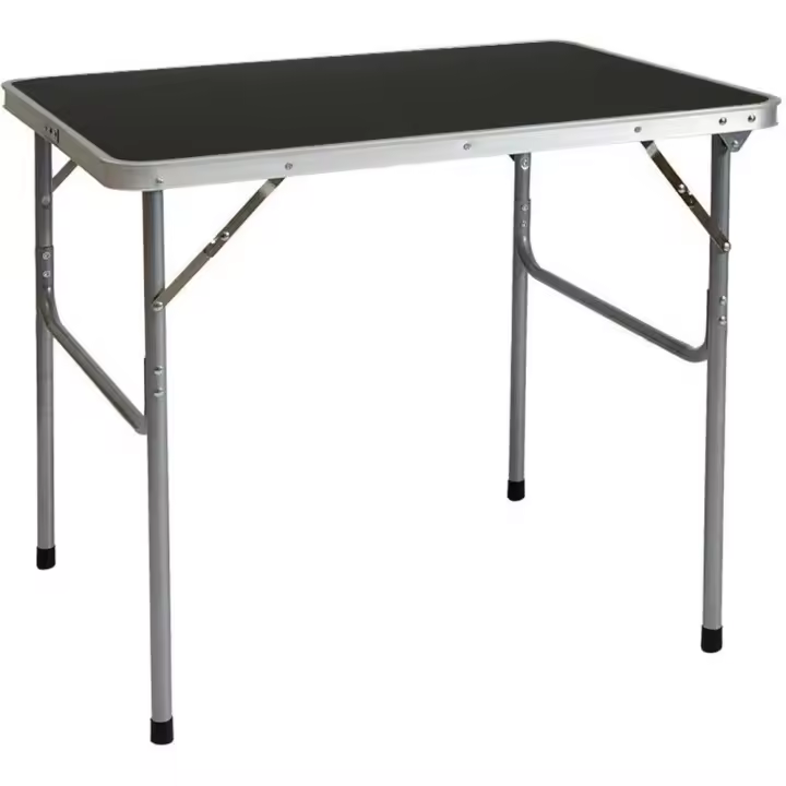 Mesa para Acampada de Acero 3Kg 80x60x70cm Plegable portátil como si Fuera un maletín para pícnic Camping mercadillo Gris Oscuro - 1