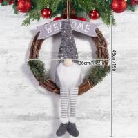 Corona De Navidad Con Vinateras Y Muñeca Sin Cara Adorno De Puerta O Pared Para Navidad DIY Decoración De Puerta O Pared - details 2