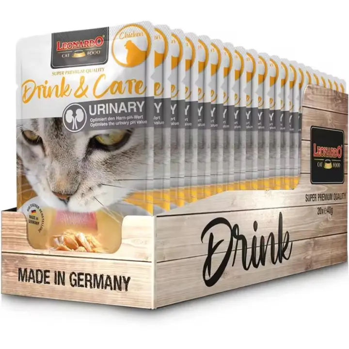 Pack 20X40 Gr - Leonardo Drink & Care Urinary Sopa con Pollo en Sobres para Gatos - 1