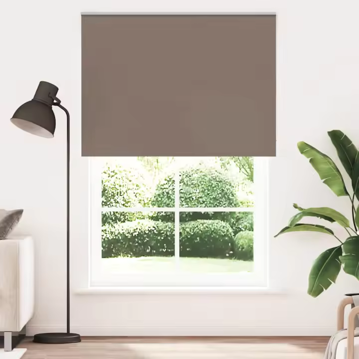 vidaXL Estor Enrollable Opaco Color Café de Tela en dimension 210 cmx105 cm/210 cmx110 cm/210 cmx115 cm y más | protección solar decorativa para ventanas hogar oficina dormitorio fácil de instalar - 1