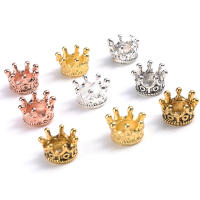 Crown Spacers De Aleación De Latón Para Joyería DIY Pulseras Hechas a Mano Accesorios 6x9/12mm Dorado Y Plateado - details 4
