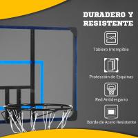 SPORTNOW Canasta de Baloncesto de Pared Tablero de Baloncesto Aro de Baloncesto para Exterior 113x61x73 cm Azul y Negro - details 4