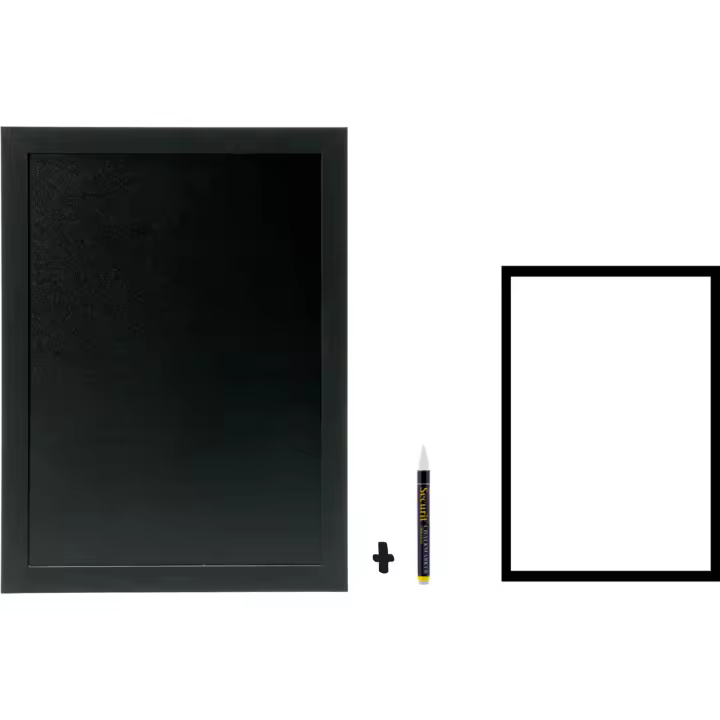 VIEJO VALLE - PIZARRA PARED NEGRA WOODY + MARCADOR TIZA LIQ. - Pizarra de Pared Versátil y Funcional - Pizarra de Pared Ideal para Organización y Creatividad - Pizarra de Pared Fácil de Instalar y Limpiar - Pizarra de Pared Duradera y Resistente - 1