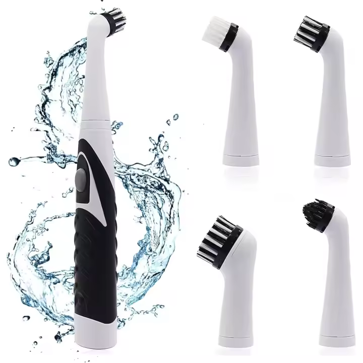 Cepillo Limpieza Hogar,Cepillo Electrico Limpieza Hogar,fregadora De Energía con 4 Cepillo Herramienta De Limpieza Oscilante para Limpia Todas Las Esquinas Huecos para Baño, Cocina, Hogar - 1