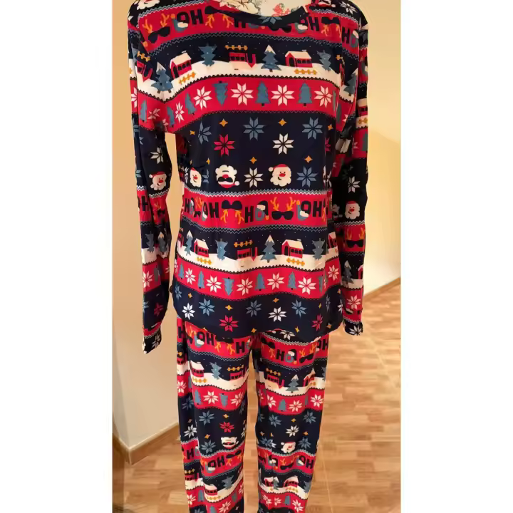 Pijama de NIÑO en Terciopelo Azul Marino para Navidad, Ideal para Noches de Invierno - 1