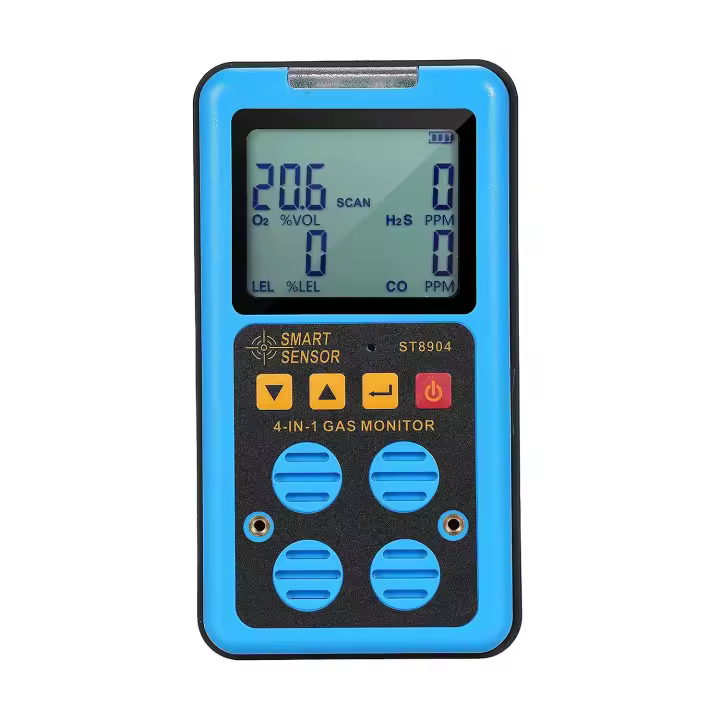 SENSOR ELEGANTE 4 en 1 detector de gas portátil recargable del monitor de gas H₂S OFlow CO y gas multi de LEL Mont - 1