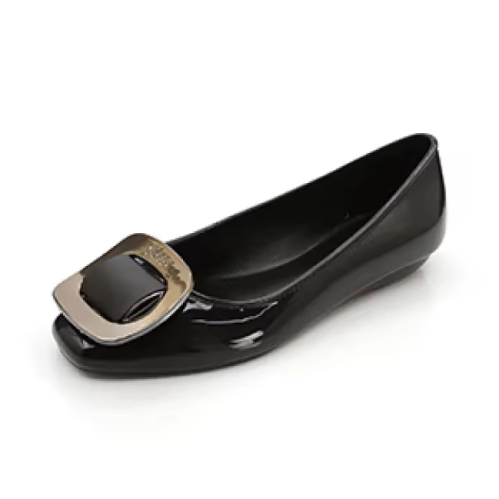 Sandalias De Gel Para Mujer Verano Casual Impermeables Antideslizantes Con Hebilla Cuadrada Para Trabajo Zapatos Planos Sin Plataforma - 1