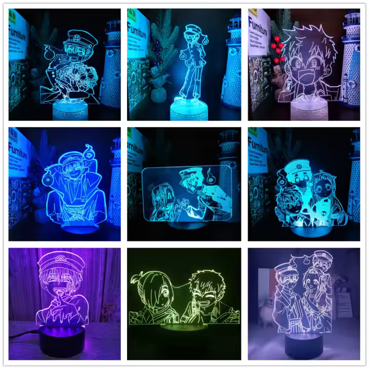 Lámpara De Noche Anime 3D Hanako-kun Yugi Amane LED Iluminación Decorativa Para Dormitorio Lámpara De Manga Regalos Con Sensor De Toque - 1