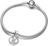 Pandora Moments Collar divisible con diseño de Corazón de Plata de Lei, Coma con embalaje de Caja de Giano original. - details 1